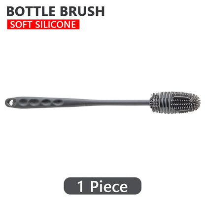 Silicone Baby Bottle Cleaning Brush Long Handle Cup Scrubber for Home Use
