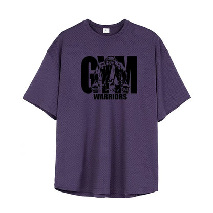 Men’s Oversized Quick-Dry Gym T-Shirt – Breathable Mesh Fitness Tee