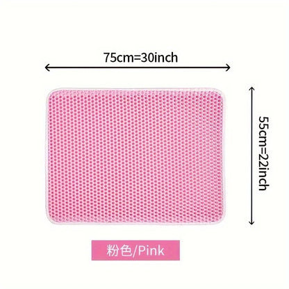 Large Waterproof Cat Litter Mat with Double Layer Honeycomb Design