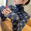 Women's Chic Jacquard Knitted Turtleneck Sweater