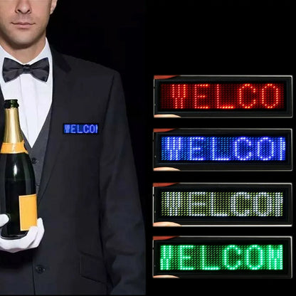 Bluetooth LED Name Badge – Programmable Scrolling Message Display