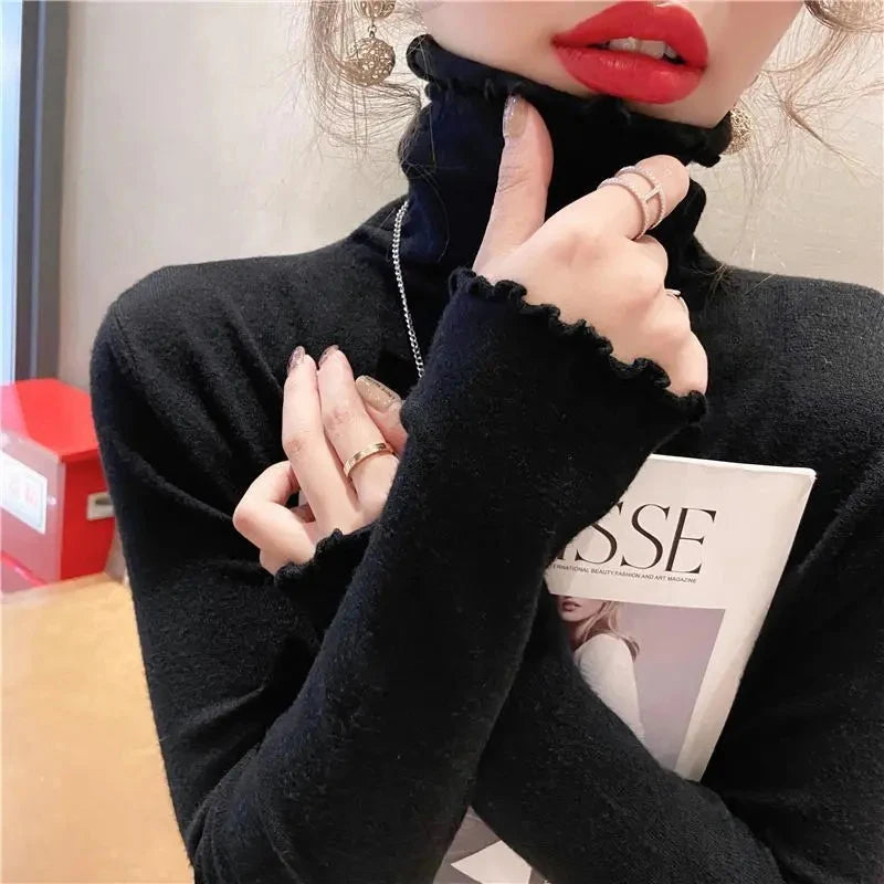 High-Elastic Turtleneck Jumper for Women