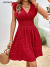 Women’s V-Neck A-Line Holiday Beach Dress