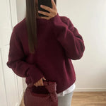 Elegant Burgundy Double-Breasted Coat for Women