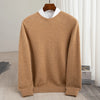 Pure Wool Men's Slim-Fit Round Neck O-Neck Cashmere Sweater