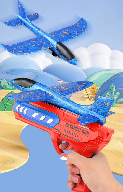 Kids Airplane Launcher Toys – 13.2'' LED Foam Glider Catapult Plane
