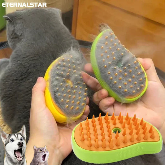 3-in-1 Electric Pet Grooming Brush | Massage, De-Shed & Steam Spray
