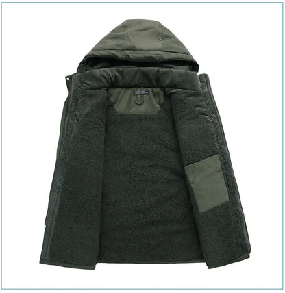 Thickened Multi-Pocket Mid-Length Casual Coat
