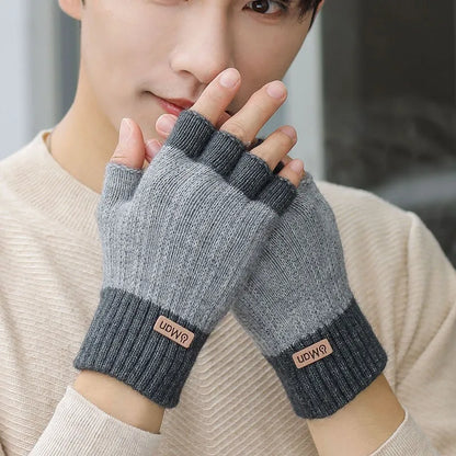 Men’s Winter Fingerless Knitted Gloves