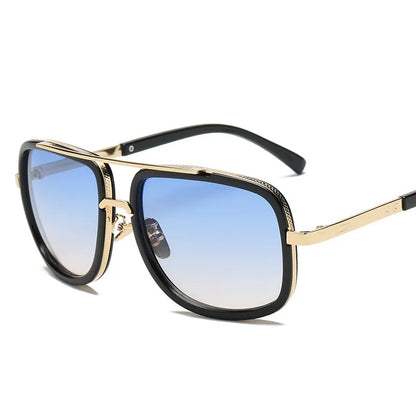 Men’s Vintage Pilot Sunglasses UV400 Gradient Brown Driving Glasses