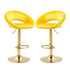 Set of 2 Velvet Adjustable Bar Chairs