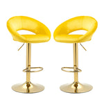 Set of 2 Velvet Adjustable Bar Chairs