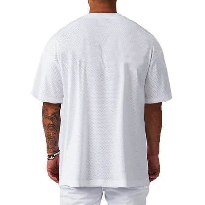 Men’s Oversized Quick-Dry Gym T-Shirt – Breathable Mesh Fitness Tee