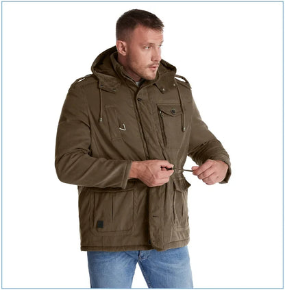 Thickened Multi-Pocket Mid-Length Casual Coat