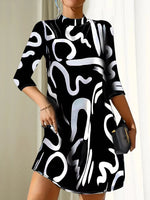 Long Sleeve Printed Mini Dress for Women