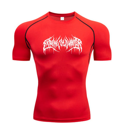 Men’s Summer Compression Short Sleeve Fitness T-Shirt – Quick-Dry Gym Top