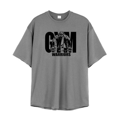 Men’s Oversized Quick-Dry Gym T-Shirt – Breathable Mesh Fitness Tee