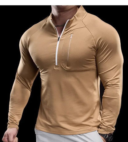 Men's Quick-Dry Long-Sleeve Gym T-Shirt
