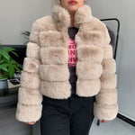 Women's High-Quality Faux Fox Fur Coat