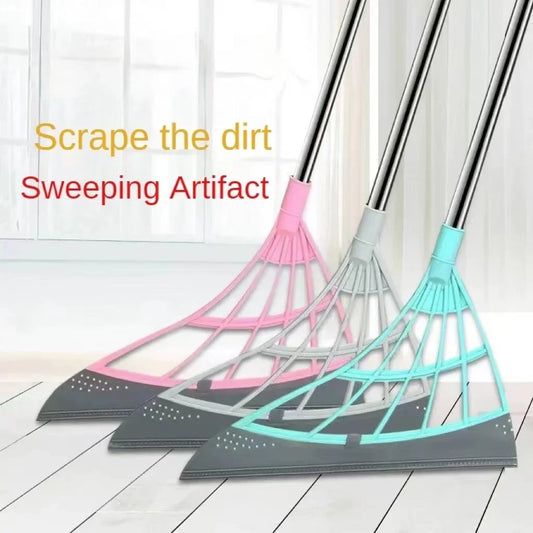 Silicone Floor Broom for Hair and Dust, Non-Stick Sweeper for Bathroom