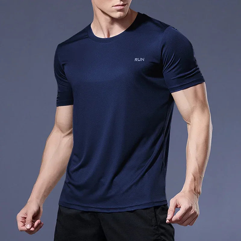 Summer Ice Silk Quick Dry Men's T-Shirt
