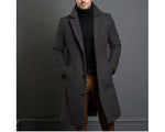 Luxury Men's Wool Trench Coat - Mid-Long Business Overcoat