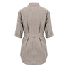 Elegant Women's Mini Shirt Dress with Deep V-neck & 3/4 Sleeves