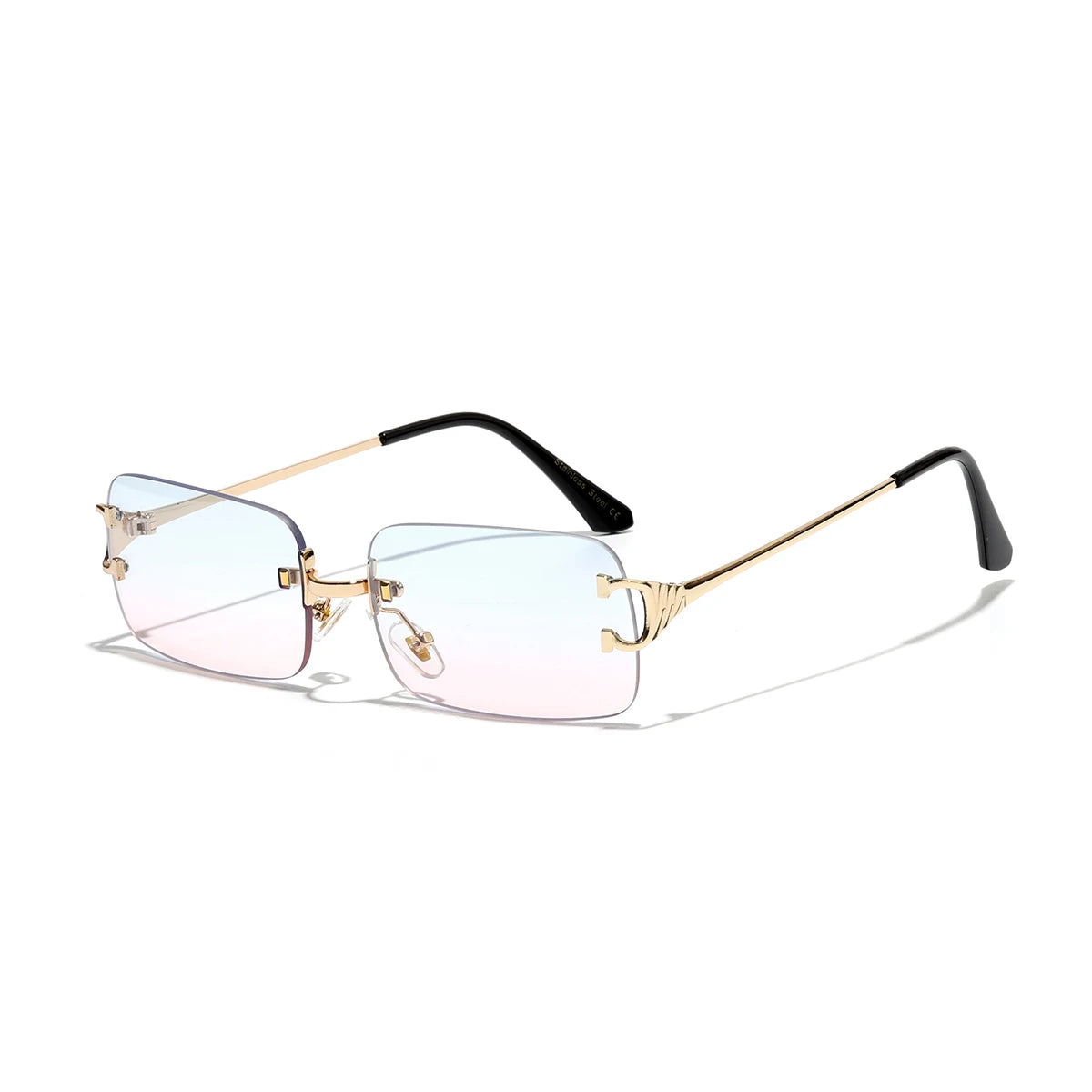 Ruiao 2025 Rimless UV400 Sunglasses – Unisex Designer Square Shades