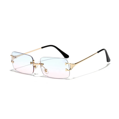 Ruiao 2025 Rimless UV400 Sunglasses – Unisex Designer Square Shades