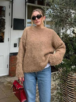 Retro Knit Pullover for Women – Casual Loose Sweater