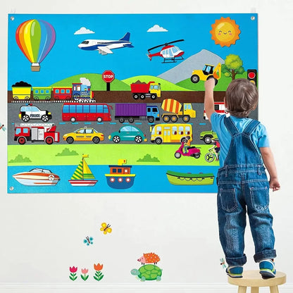 Felt Story Board Set Toy – Farm Animals Interactive Play Mat