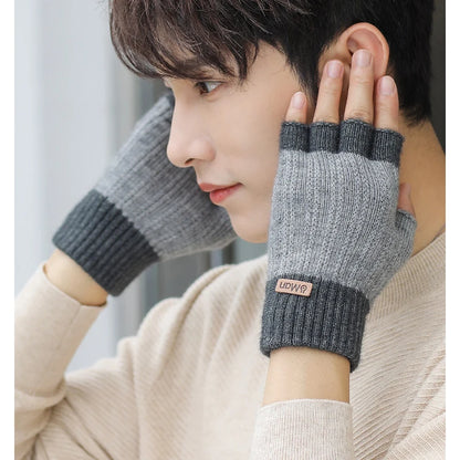 Men’s Winter Fingerless Knitted Gloves