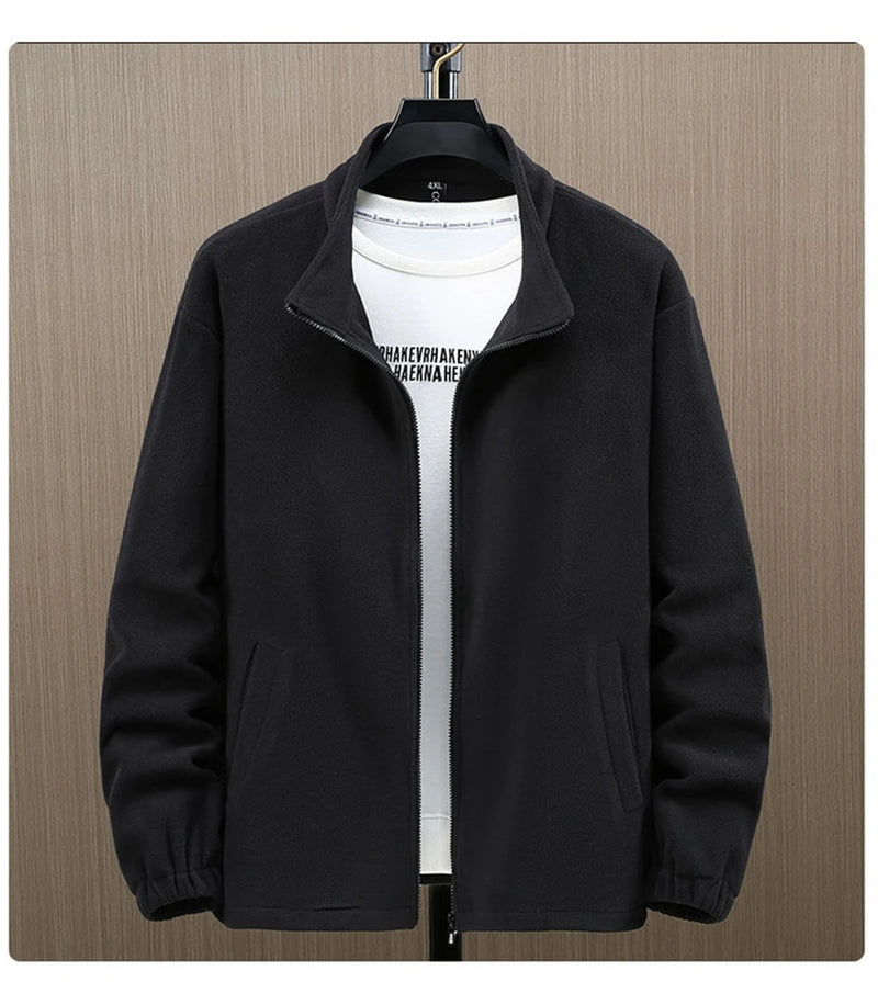 Men's Solid Color Polar Fleece Jacket