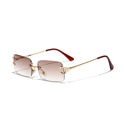 Ruiao 2025 Rimless UV400 Sunglasses – Unisex Designer Square Shades