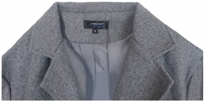Men's Wool Lapel Trench Coat Single-Breasted England Style