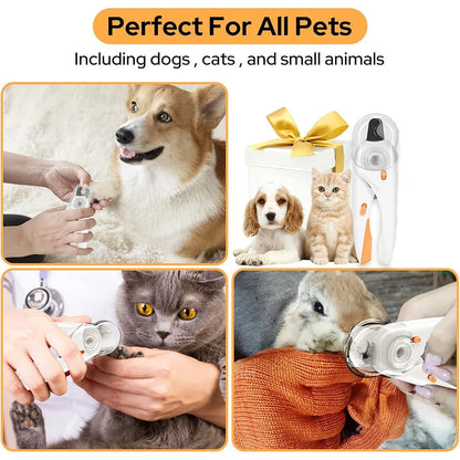 Pet Nail Clipper with LED Light for Dogs and Cats, Anti-Splash Design