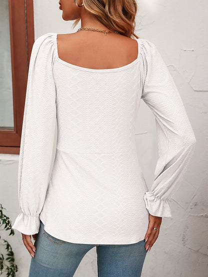 Sexy V-Neck A-Line Blouse with Drawstring Waist