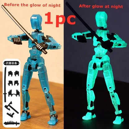 DIY Luminous T13 Multi-Jointed Movable Robot & Dog Action Figures