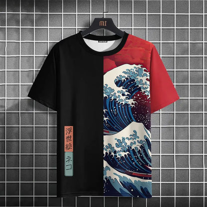Unisex Japanese Samurai Cat 3D Printed T-shirt