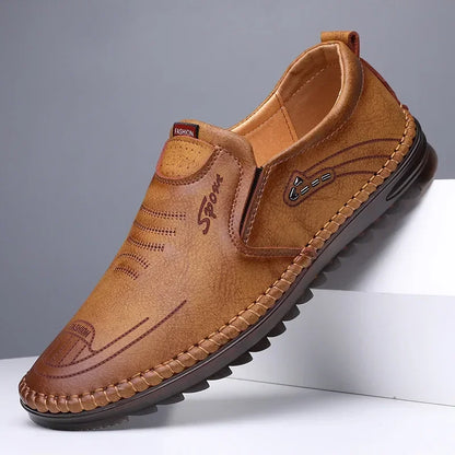 Men’s Handmade Leather Flats – Soft Sole Casual Business Moccasins