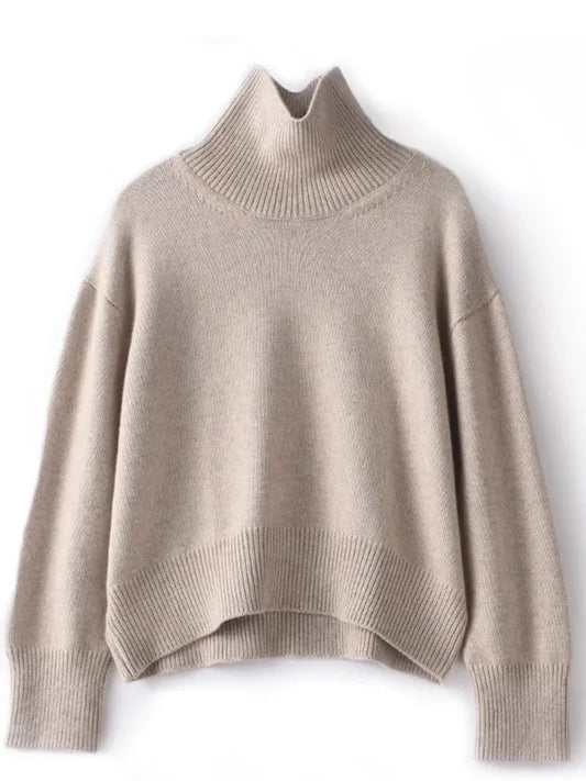 Luxury 100% Pure Cashmere Turtleneck Sweater for Women