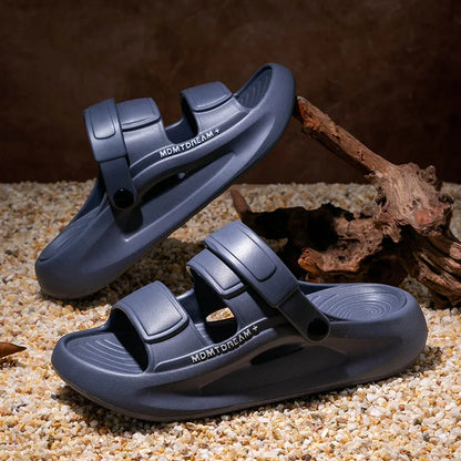 Men's Sport Slides with 5CM EVA Sole – Thick QuikFoam Beach Sandals