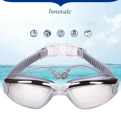 Anti-Fog Myopia Swimming Goggles HD Silicone Eyewear for Adults