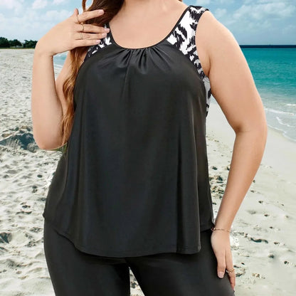Plus Size Tankini Swimsuit for Women with Shorts 4XL Beachwear
