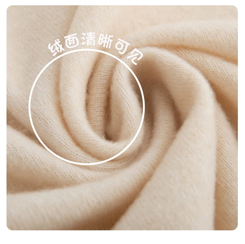 Pure Wool Men's Slim-Fit Round Neck O-Neck Cashmere Sweater