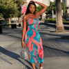 Sexy Slim Fit Printed Bandage Long Dress