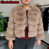 Women's High-Quality Faux Fox Fur Coat