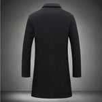 Luxury Men's Wool Trench Coat - Mid-Long Business Overcoat