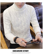 Men's White Turtleneck Sweater