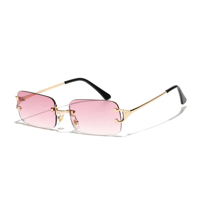 Ruiao 2025 Rimless UV400 Sunglasses – Unisex Designer Square Shades